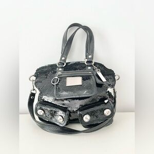 Coach Poppy Spotlight Sequin Limited Edition Bag 13821 Y2K Glam Rare Black Purse